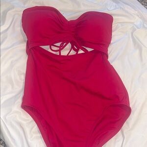Time and Tru pink One-Piece Swimsuit Classic Design